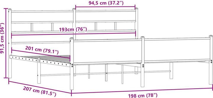 Image du produit vidaXL Bettgestell (193 x 203 cm)