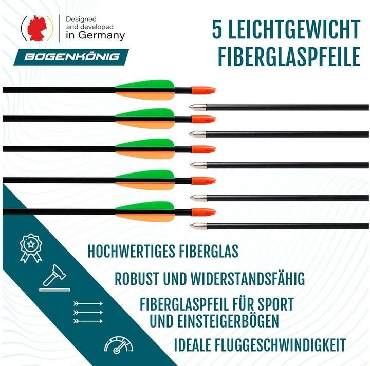 Energy Label Bogenkönig Bogenschiess-Set mit Köcher 15 lbs