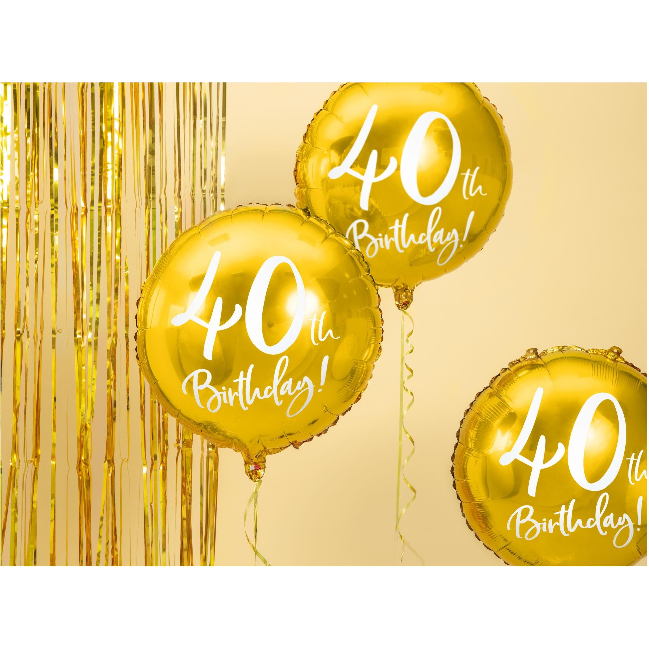 Thumbnail - Partydeco Ballon 40 Jahre Aluminium in Gold