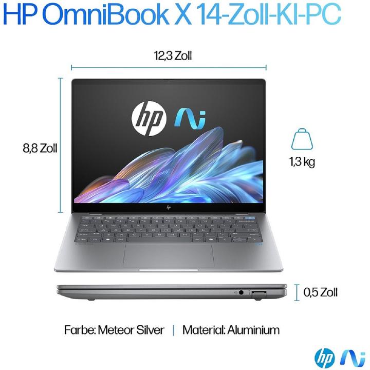 Produktbild HP OmniBook X AI 14-fe0165ng (14", 1000 GB, 16 GB, DE, Snapdragon X Elite X1E-78-100)