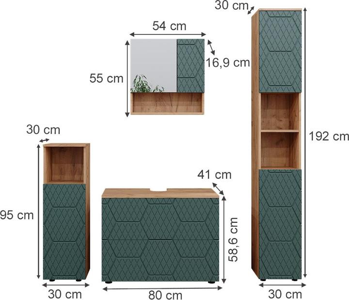 Actual product image Vicco Irma with drawer unit and tall unit