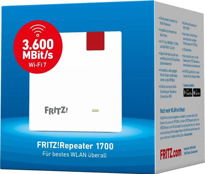 Actual product image FRITZ! Repeater 1700 (2880 Mbit/s, 688 Mbit/s)