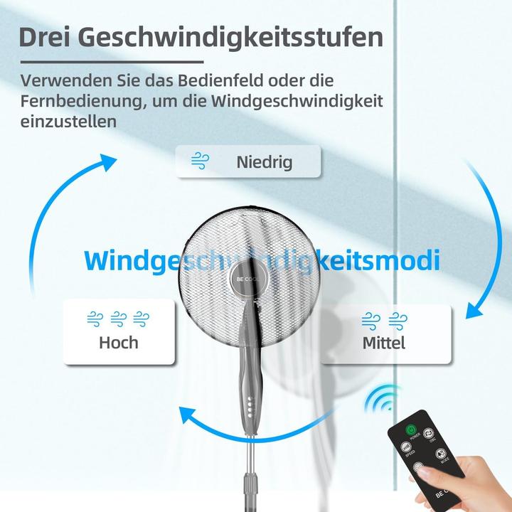 Produktbild Be Cool BC16SFRC Standventilator 40cm