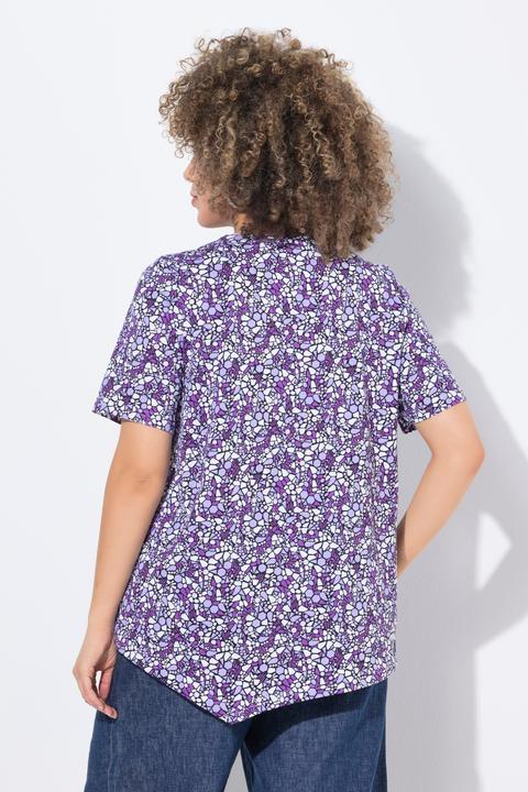 Produktbild Ulla Popken T-Shirt, Zipfelsaum, A-Linie, Biesen, Rundhals, Halbarm (56)