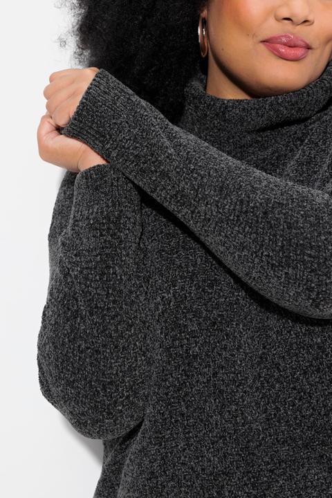 Actual product image Ulla Popken Soft Textured Chenille Oversized Fit Sweater (54)