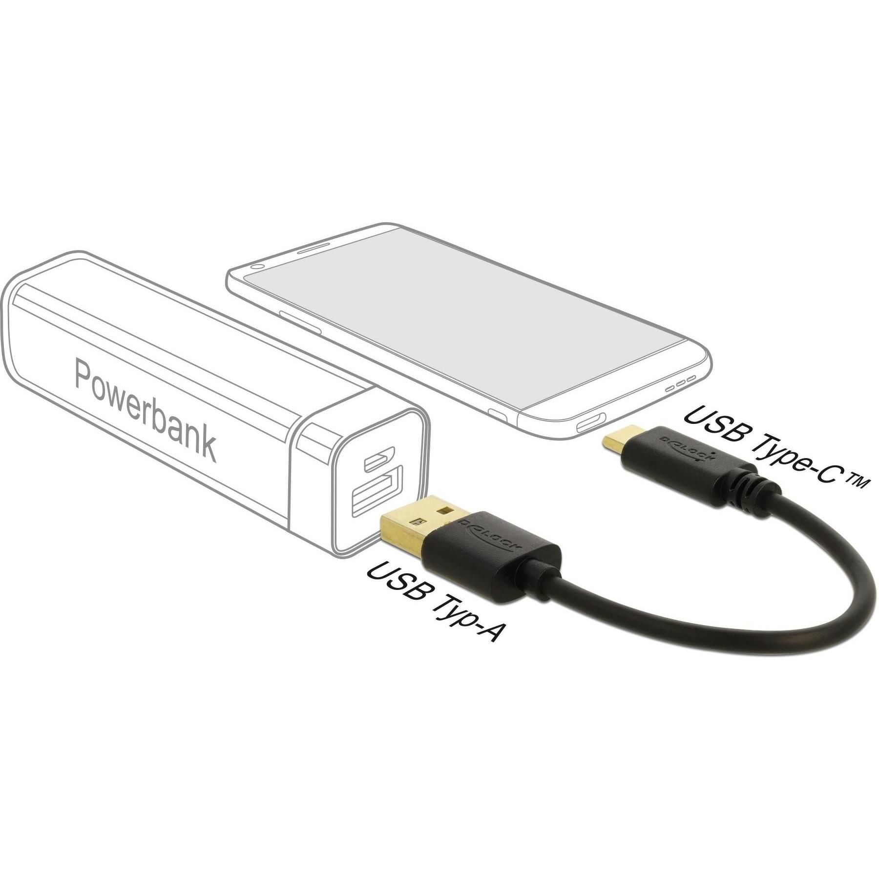 Thumbnail - Delock USB A – USB C (0.15 m), USB Kabel