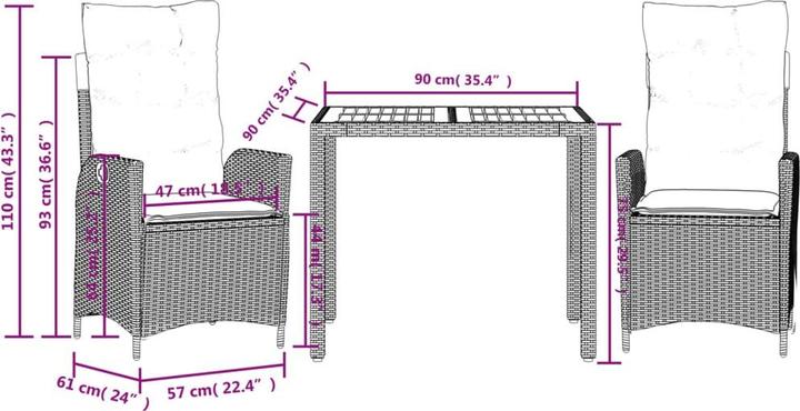 Produktbild vidaXL Garten Essgruppe