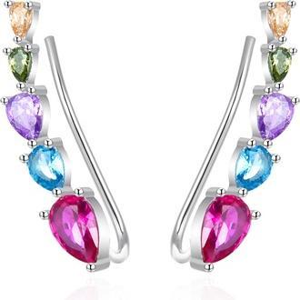 Produktbild Agato - Silver long earrings with colored zircons AGT-E082VC