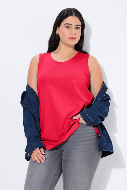 Immagine prodotto Ulla Popken Top dal taglio svasato e smanicato con scollo a V (62)