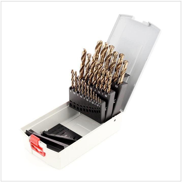 Produktbild Bosch Professional Zubehör PRO Stainless Steel HSS-Co Spiralbohrer-Set, 25-tlg. (6 mm, 12 mm, 1 mm, 6.5 mm, 5.5 mm, 10 mm, 10.5 mm, 12.5 mm, 1.5 mm, 7 mm, 11 mm, 3 mm, 5 mm, 8.5 mm, 11.5 mm, 8 mm, 2.5 mm, 9 mm, 3.5 mm, 4.5 mm, 2 mm, 7.5 mm, 13 mm, 9.5 mm, 4 mm)