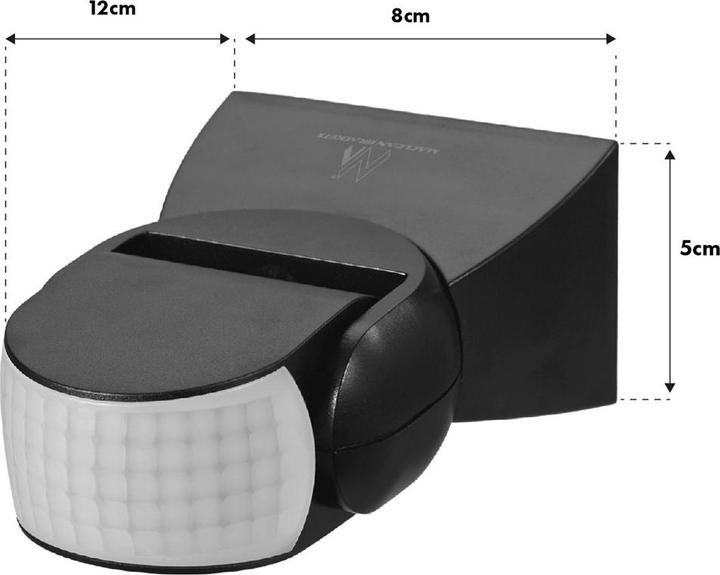 Immagine prodotto Maclean Rilevatore di movimento PIR a infrarossi IP65 grigio Portata 12m MCE201 GR (12 m)
