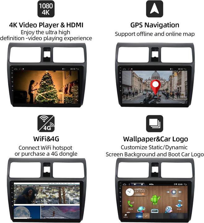 Actual product image Joyx Navi Android 12 Car Radio 4G64G Suzuki Swift (Android car, Apple Carplay)