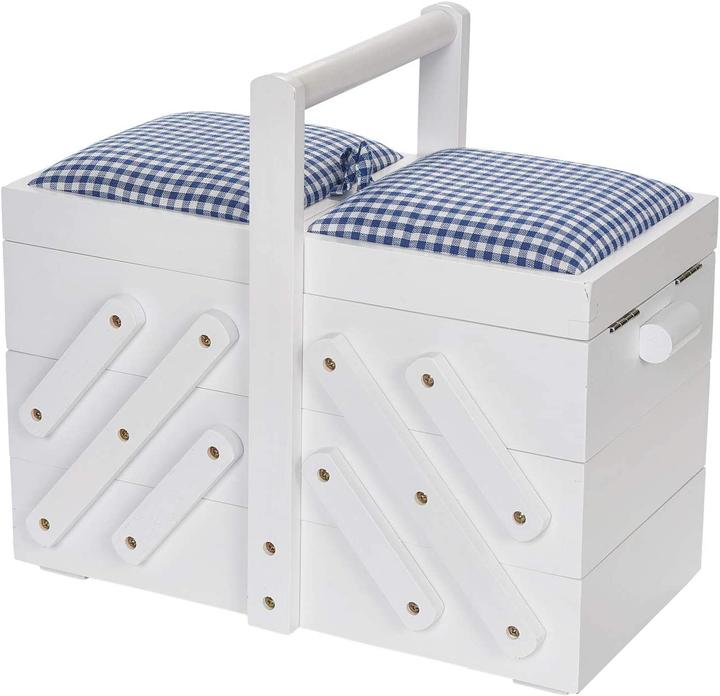 Produktbild Prym Nähkästchen, Holz, M, weiss mit Stoff