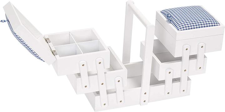 Produktbild Prym Nähkästchen, Holz, M, weiss mit Stoff