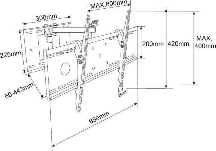 Actual product image Lenovo TB-63P (Wall, 55 kg, 32" - 70")