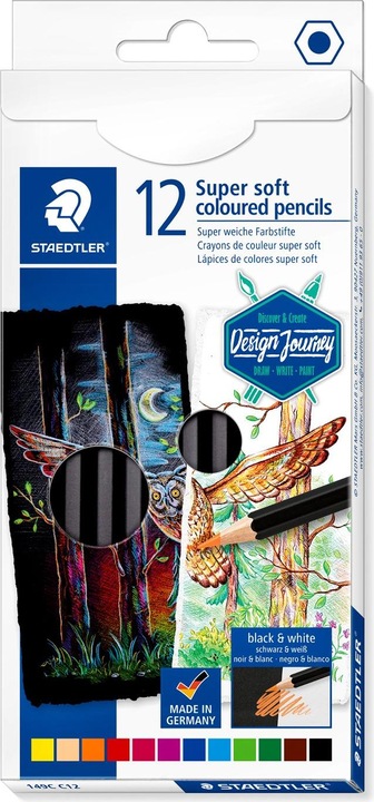 Immagine prodotto Staedtler Matita colorata morbida 12ST (Arancia, Bordeaux, Verde, Nero, Red, Giallo, Azzurro, Brown, 12 x)