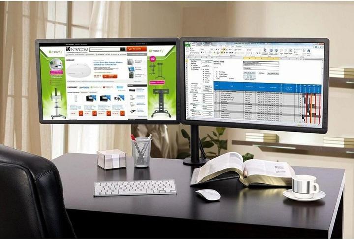 Image du produit Techly Support de bureau pour LCD TV LED 13 27 Côté à côté Pince (Tables, 27", 10 kg)