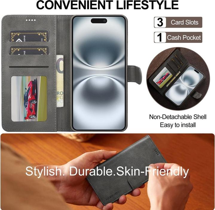 Produktbild Ueli Express Leder Buch Etui Tasche mit Kartenfach (Apple iPhone 17)