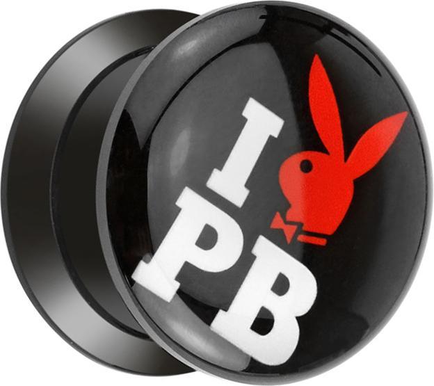 Image du produit Star Piercing Flared Plug avec I Love Playboy (sans laiton, Acrylique)