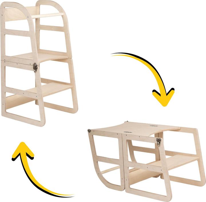 Actual product image Leg&go Transformable Kitchen Tower, Natural (40 x 45 x 90 cm)