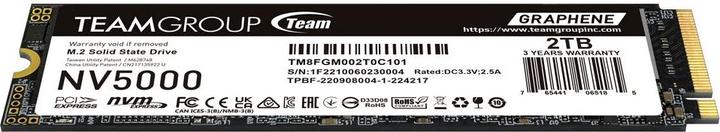 Produktbild Team Group NV5000 2 TB (PCIe 4.0 x4 NVMe | M.2 2280 | Graphen-Kühlkörper) (2000 GB, M.2, M.2 2280)