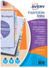 Image du produit Avery Intercalaires à onglets, 8 touches, PP, transparent dimensions : A4, couleur touches assorti, 180