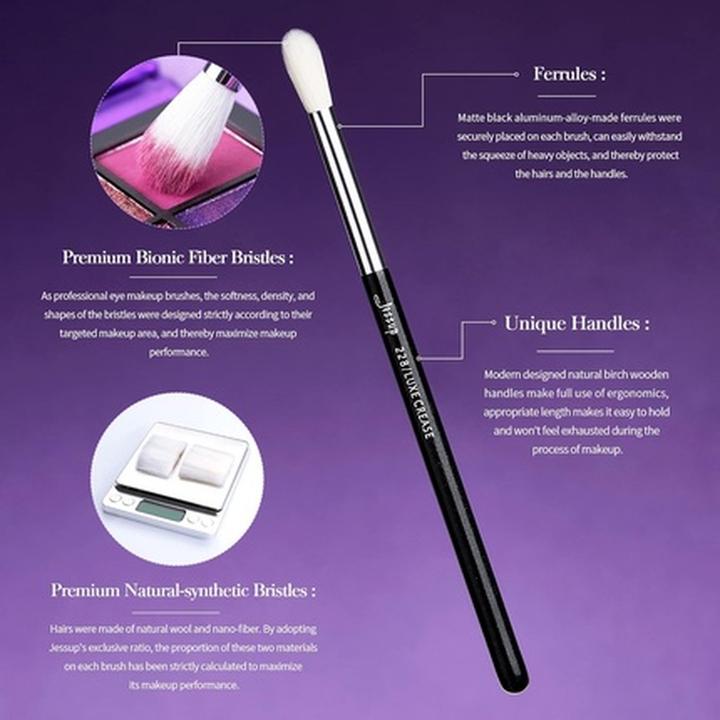 Produktbild Jessup 15Pcs Professional Makeup Brushes Set Kosmetik Tools Eye Liner Shader Holzgriff Natural-Sy (Augenbrauen)