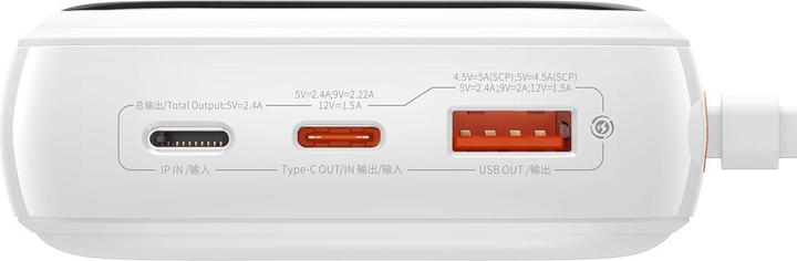 Produktbild Baseus Powerbank Qpow PRO with cable, 20000mAh, 22.5W (White) (20000 mAh, 22.50 W, 76 Wh)