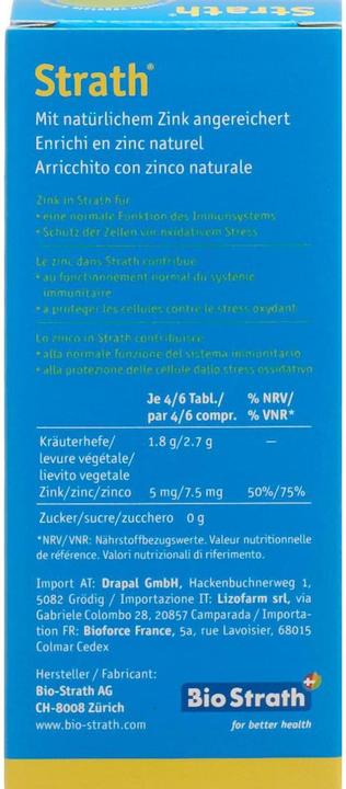 Nährwerte und Zutaten Strath Immun (100 Stück, Tabletten, 80 g)
