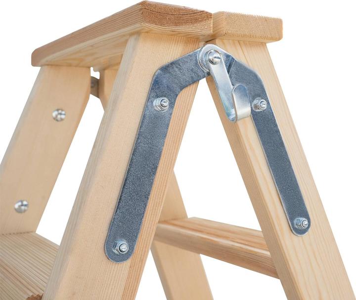 Produktbild Munk Stufen-Stehleiter Holz beidseitig begehbar 2x5 Stufen (Stehleiter, 138.50 cm)