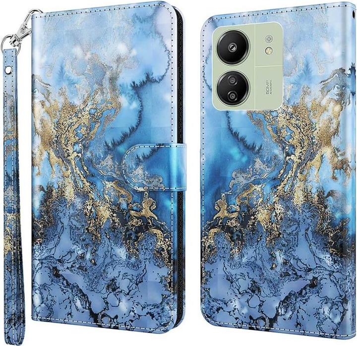Actual product image Cover-Discount Xiaomi Poco C65 / Redmi 13C - Case Glitter Blue Marble (Xiaomi Poco C65, Xiaomi Redmi 13C 5G, Xiaomi Redmi Note 13 4G)