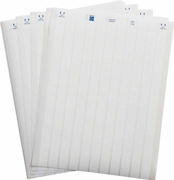 Immagine prodotto Brady LAT-1-747-10, poliestere, opaco, bianco, 7,62 x 6,35 mm, permanente, US-Letter, 22 corsie (10,03