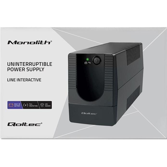 Thumbnail - Qoltec Zasilacz awaryjny UPS Monolith 850VA 480W (850 VA, 480 W, Line-Interaktiv USV), USV