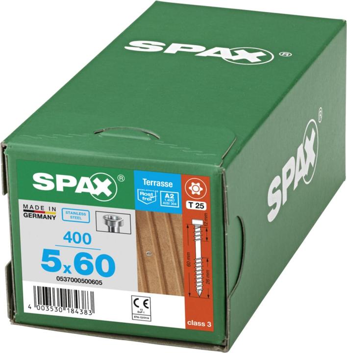 Image du produit Spax Terrasse A2 Culasse T-Star Plus T25 Filetage De Fixation Cut (400 Vis par pièce)