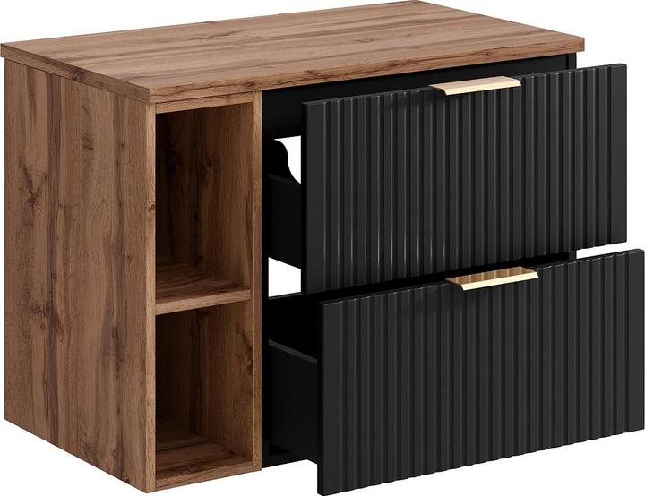 Holzfarben hell, Schwarz