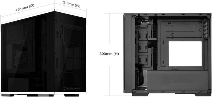 Image du produit Silverstone SST-LD01B Lucid Mini Tower Micro ATX Computer Case, Silent High Airflow Performance, 3x (mATX)