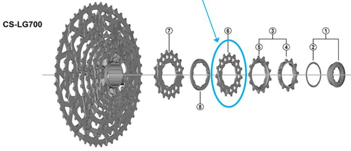 Produktbild Shimano Zahnkranz CS-LG700 15 Zähne (15)