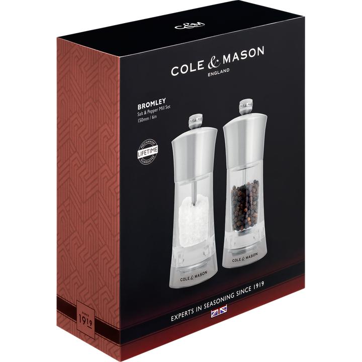 Image du produit Cole & Mason Pfeffer-Salzmühlen Set Bromley Acryl SS 15x6x6 cm (Sel, Poivre)