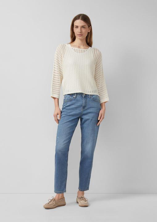 Produktbild s.Oliver Strickpullover Oversize-Strickpullover mit U-Boot-Ausschnitt und 3/4-Ärmeln (36)