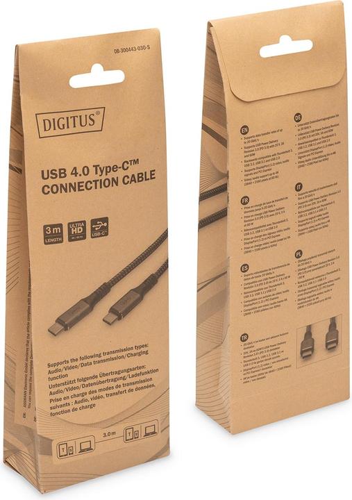 Produktbild Digitus USB C – USB C (3 m, USB 4.0, 60 W)