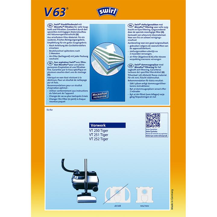Produktbild Swirl Staubbeutel V63 (4x)