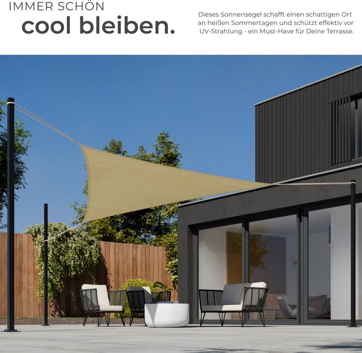Actual product image tectake Triangular sun sail (360 x 360 x 360 cm)