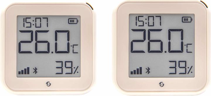 Shelly WLAN-Temperatur- u. Feuchtigkeitssensor Plus H&T Gen. 3, BT, Ivory, 2 Stück