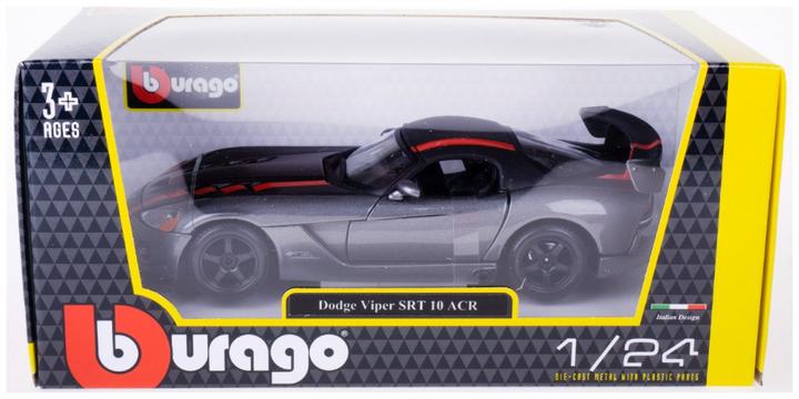 Image du produit Bburago 18/22114 Diecast 1:24 Official Dodge Viper SRT 10 ACR Gray with Red Details for 3+ Years (18