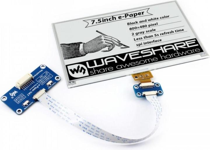 Actual product image WaveShare DEBO EPA 7.5 - Developer boards - Display ePaper, 7.5, black/white (13504)