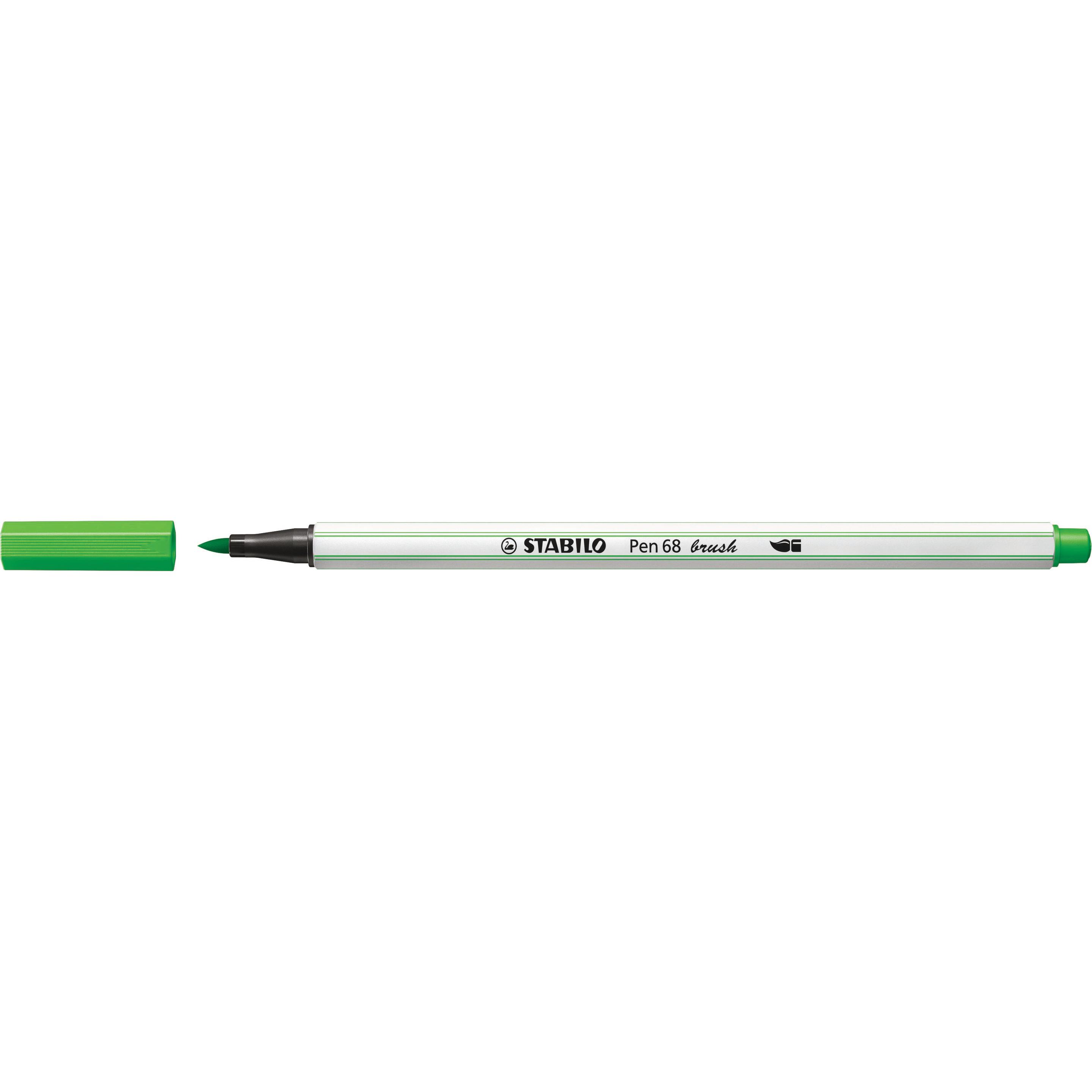 10x STABILO, Malstifte, Pen 68 brush Premium-Filzstift (Hellgrün, 1 x)