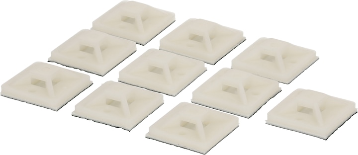 Actual product image Max Hauri Mounting base white 25 mm x 25 mm (Plastic cable ties, 25 mm, 10 pcs.)