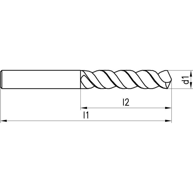Titex, Punta da trapano, Trapano a rotazione A1522 Tipo UFL, HSS, DIN 340 (7,7 millimetri)
