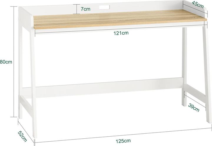 Produktbild SoBuy Schreibtisch (125 x 51 x 80 cm)