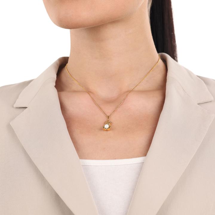 Immagine prodotto Amor Ciondolo Cupido da donna, argento 925, perla di conchiglia e orsetto (Argento 925)